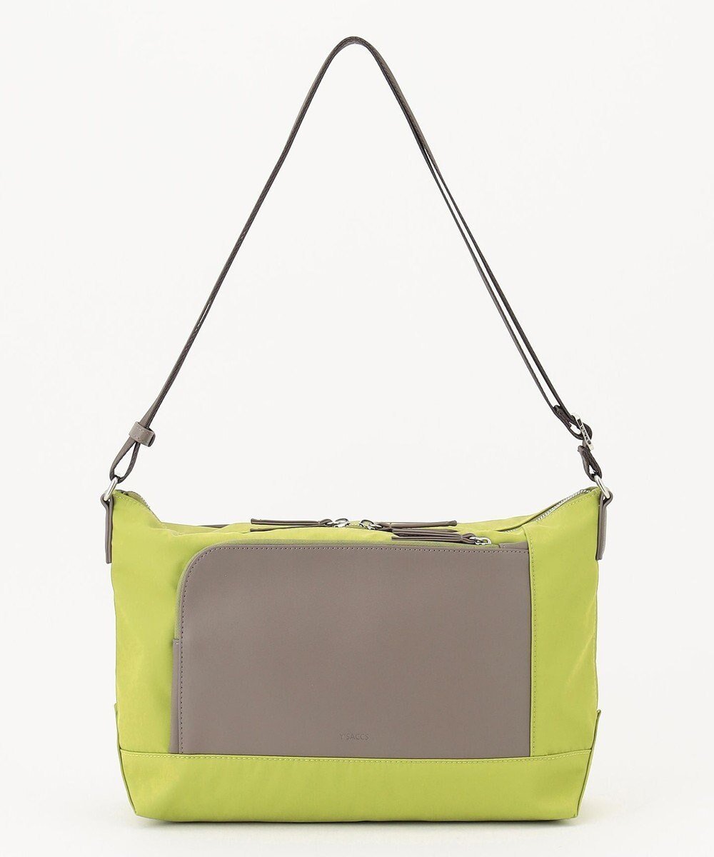 【イザック/Y'SACCS】のナイロン×リサイクルレザー コンビマルチショルダー インテリア・キッズ・メンズ・レディースファッション・服の通販 founy(ファニー) ファッション Fashion レディースファッション Fashion for Women スクエア Square, Square Shape スマート Smart, Elegant トラベル Travel, Travel Gear バランス Balance, Style Balance フロント Front, Front Design ポケット Pocket, Pocket Detail ライトグリーン|ID: prp329100004739171 ipo3291000000034233177