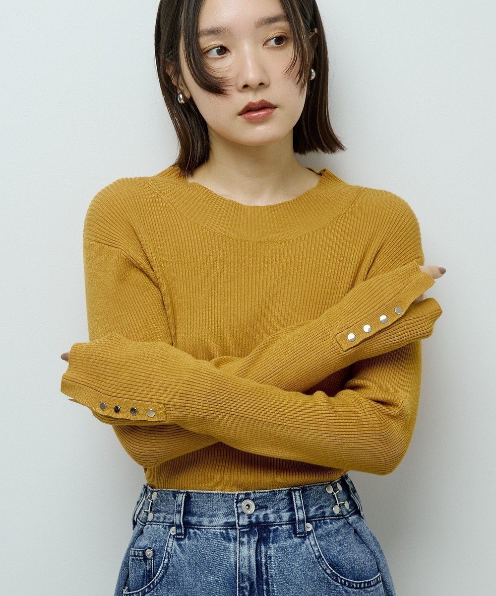 【グリーンパークス/Green Parks】の袖口金釦リブニットプルオーバー インテリア・キッズ・メンズ・レディースファッション・服の通販 founy(ファニー) ファッション Fashion レディースファッション Fashion for Women トップス・カットソー Cut & Sew Tops ニット Knit Tops & Sweaters カジュアルプルオーバー・ニットトップス Pullovers & Knit Tops / Casual Pullovers おすすめ Recommended / Our Picks セーター Sweater, Knitwear ベーシック Basic, Essential ポケット Pocket, Pocket Detail メタル Metal, Metal Parts 洗える Machine Washable A/W・秋冬 Autumn/Winter Yellow|ID: prp329100004739232 ipo3291000000034325827