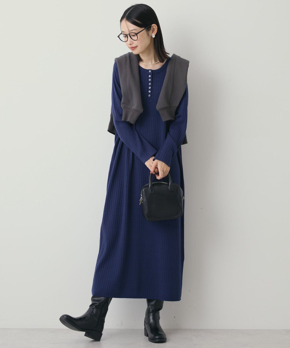 【アメリカンホリック/AMERICAN HOLIC】のバイパチリブヘンリーニットワンピース インテリア・キッズ・メンズ・レディースファッション・服の通販 founy(ファニー) ファッション Fashion レディースファッション Fashion for Women ワンピース Dresses ニットワンピース Knit Dresses アメリカン American Style スタイリッシュ Stylish, Fashionable ポケット Pocket, Pocket Detail ラウンド Round, Round Neck A/W・秋冬 Autumn/Winter おすすめ Recommended / Our Picks Navy|ID: prp329100004739255 ipo3291000000034319336