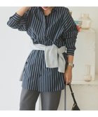【アメリカンホリック/AMERICAN HOLIC】のイージーケアオーバーチュニックシャツ Stripe Navy|ID: prp329100004739264 ipo3291000000035632685