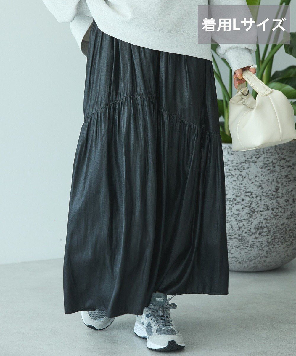 【アメリカンホリック/AMERICAN HOLIC】の【選べる丈】チンツ加工ティアードスカート 人気、トレンドファッション・服の通販 founy(ファニー) ファッション Fashion レディースファッション Fashion for Women スカート Skirts ティアードスカート Tiered Skirts アメリカン American Style ギャザー Gathered, Ruffled スタイリッシュ Stylish, Fashionable ティアード Tiered, Tiered Style ティアードスカート Tiered Skirt, Flounced Skirt ポケット Pocket, Pocket Detail A/W・秋冬 Autumn/Winter エレガント 上品 Elegant other-1|ID: prp329100004739287 ipo3291000000034234334