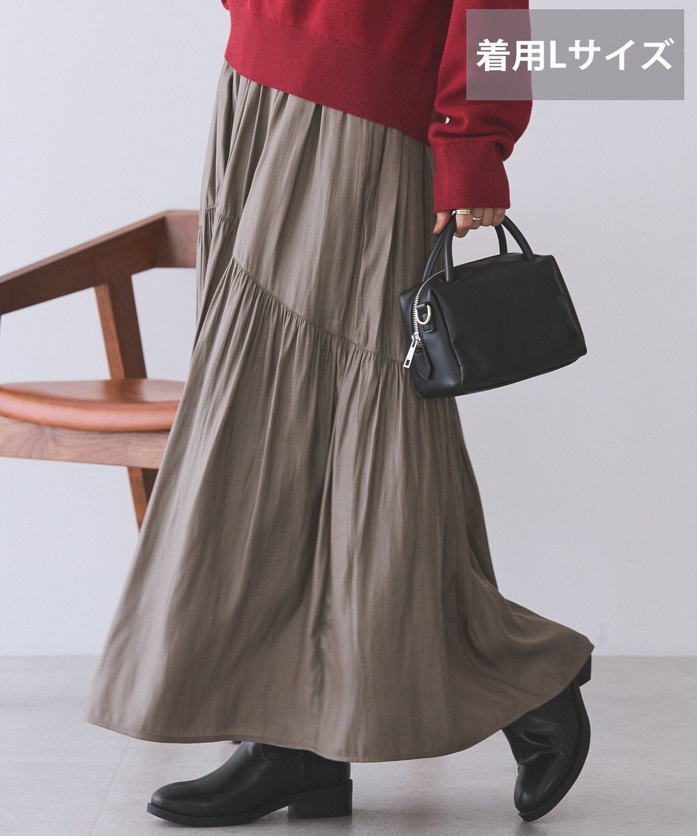 【アメリカンホリック/AMERICAN HOLIC】の【選べる丈】チンツ加工ティアードスカート インテリア・キッズ・メンズ・レディースファッション・服の通販 founy(ファニー) ファッション Fashion レディースファッション Fashion for Women スカート Skirts ティアードスカート Tiered Skirts アメリカン American Style ギャザー Gathered, Ruffled スタイリッシュ Stylish, Fashionable ティアード Tiered, Tiered Style ティアードスカート Tiered Skirt, Flounced Skirt ポケット Pocket, Pocket Detail A/W・秋冬 Autumn/Winter エレガント 上品 Elegant Mocha|ID: prp329100004739287 ipo3291000000034234338