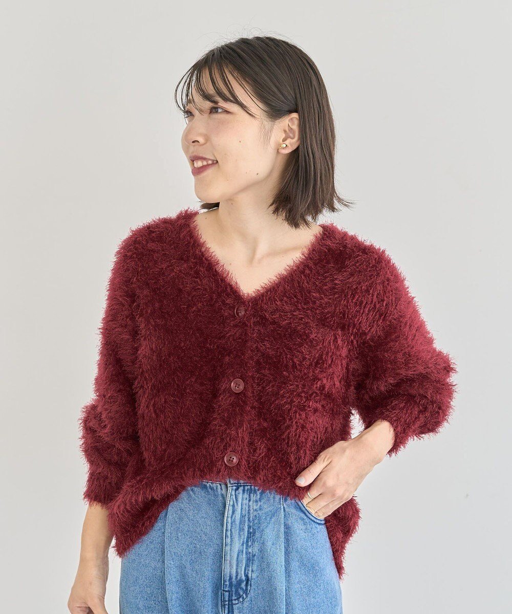 【グリーンパークス/Green Parks】のシャギーVネックカーディガン インテリア・キッズ・メンズ・レディースファッション・服の通販 founy(ファニー) ファッション Fashion レディースファッション Fashion for Women トップス・カットソー Cut & Sew Tops カーディガン・羽織り Layered Style Cardigans Vネックトップス V-Neck Tops / V-Cut Neckline Shirts おすすめ Recommended / Our Picks カーディガン Cardigan, Knitwear シンプル Simple, Minimal ボトム Bottoms, Lower Wear ポケット Pocket, Pocket Detail レギュラー Regular, Standard Fit 今季 This Season, Current Season A/W・秋冬 Autumn/Winter Bordeaux|ID: prp329100004739289 ipo3291000000034234354