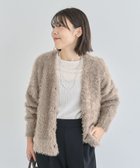 【グリーンパークス/Green Parks】のシャギーVネックカーディガン Gray Beige|ID: prp329100004739289 ipo3291000000034234355