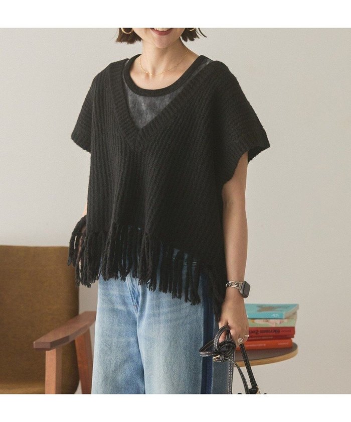 【アメリカンホリック/AMERICAN HOLIC】の裾フリンジニットショートベスト インテリア・キッズ・メンズ・レディースファッション・服の通販 founy(ファニー) https://founy.com/ ファッション Fashion レディースファッション Fashion for Women アウター Coat / Outerwear Collection トップス・カットソー Cut & Sew Tops ニット Knit Tops & Sweaters ベスト&ジレ / 重ね着スタイル Vests & Gilets おすすめ Recommended / Our Picks インナー Innerwear フリンジ Fringe, Tassel ベスト Vest, Waistcoat ポケット Pocket, Pocket Detail 今季 This Season, Current Season 秋 Autumn A/W・秋冬 Autumn/Winter |ID: prp329100004739290 ipo3291000000034234373