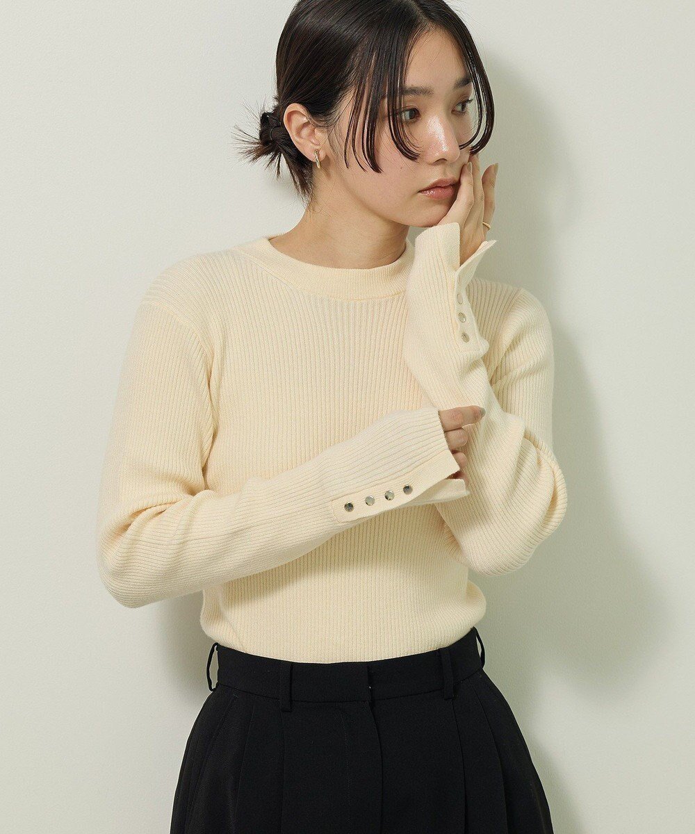 【グリーンパークス/Green Parks】のもちやわ袖口釦リブニットプルオーバー 人気、トレンドファッション・服の通販 founy(ファニー) ファッション Fashion レディースファッション Fashion for Women トップス・カットソー Cut & Sew Tops ニット Knit Tops & Sweaters カジュアルプルオーバー・ニットトップス Pullovers & Knit Tops / Casual Pullovers おすすめ Recommended / Our Picks インナー Innerwear セーター Sweater, Knitwear フィット Fit, Slim Fit ベーシック Basic, Essential ポケット Pocket, Pocket Detail メタル Metal, Metal Parts エレガント 上品 Elegant A/W・秋冬 Autumn/Winter other-1|ID: prp329100004739323 ipo3291000000034234557