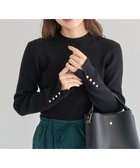 【グリーンパークス/Green Parks】のもちやわ袖口釦リブニットプルオーバー 人気、トレンドファッション・服の通販 founy(ファニー) ファッション Fashion レディースファッション Fashion for Women トップス・カットソー Cut & Sew Tops ニット Knit Tops & Sweaters カジュアルプルオーバー・ニットトップス Pullovers & Knit Tops / Casual Pullovers おすすめ Recommended / Our Picks インナー Innerwear セーター Sweater, Knitwear フィット Fit, Slim Fit ベーシック Basic, Essential ポケット Pocket, Pocket Detail メタル Metal, Metal Parts エレガント 上品 Elegant A/W・秋冬 Autumn/Winter thumbnail Black|ID: prp329100004739323 ipo3291000000034234564