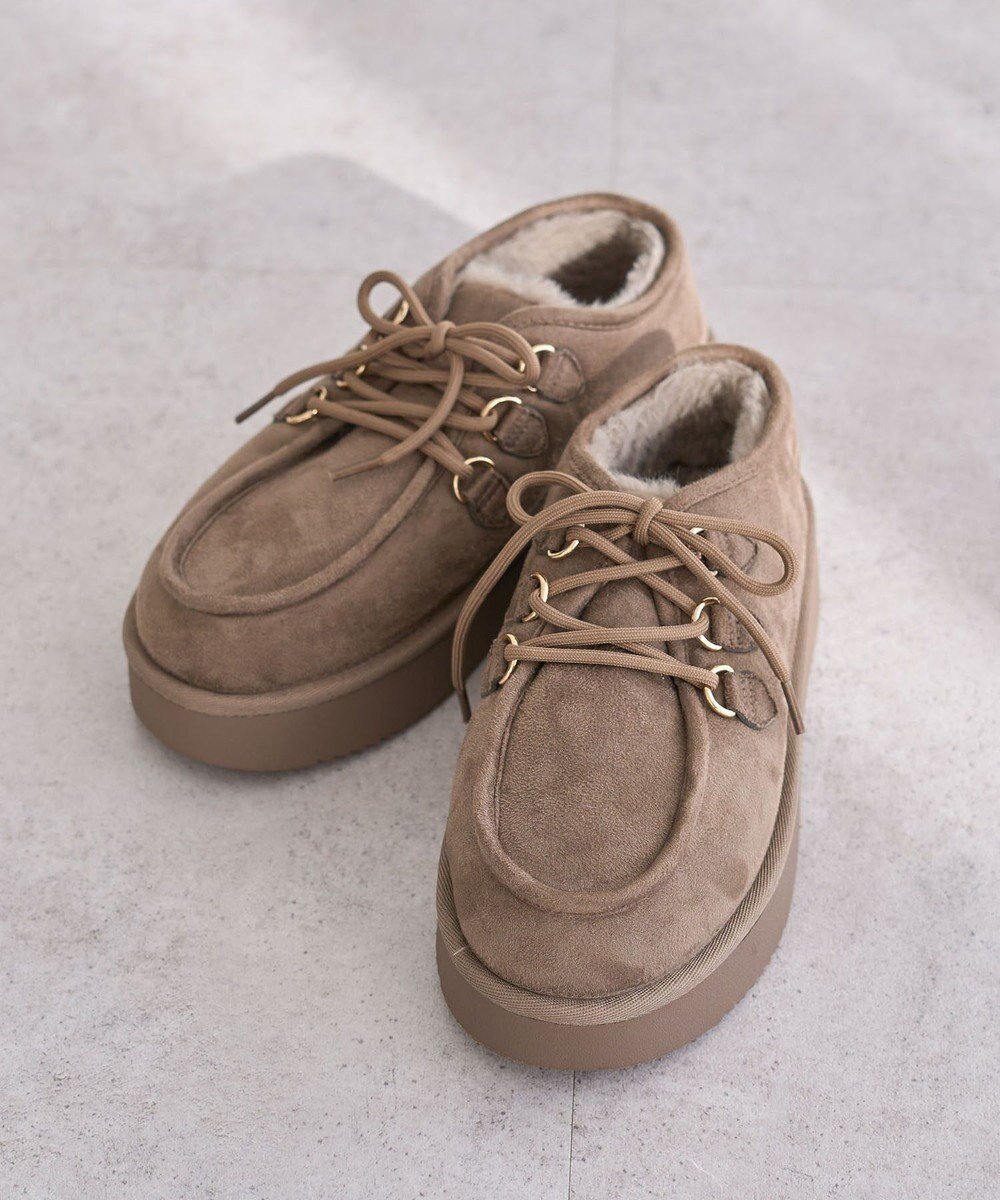 【グリーンパークス/Green Parks】のRUPIS.レースアップファーモカシューズ インテリア・キッズ・メンズ・レディースファッション・服の通販 founy(ファニー) ファッション Fashion レディースファッション Fashion for Women フィット Fit, Slim Fit フェミニン Feminine, Girly 厚底 Platform Shoes A/W・秋冬 Autumn/Winter Mocha|ID: prp329100004739326 ipo3291000000034537097