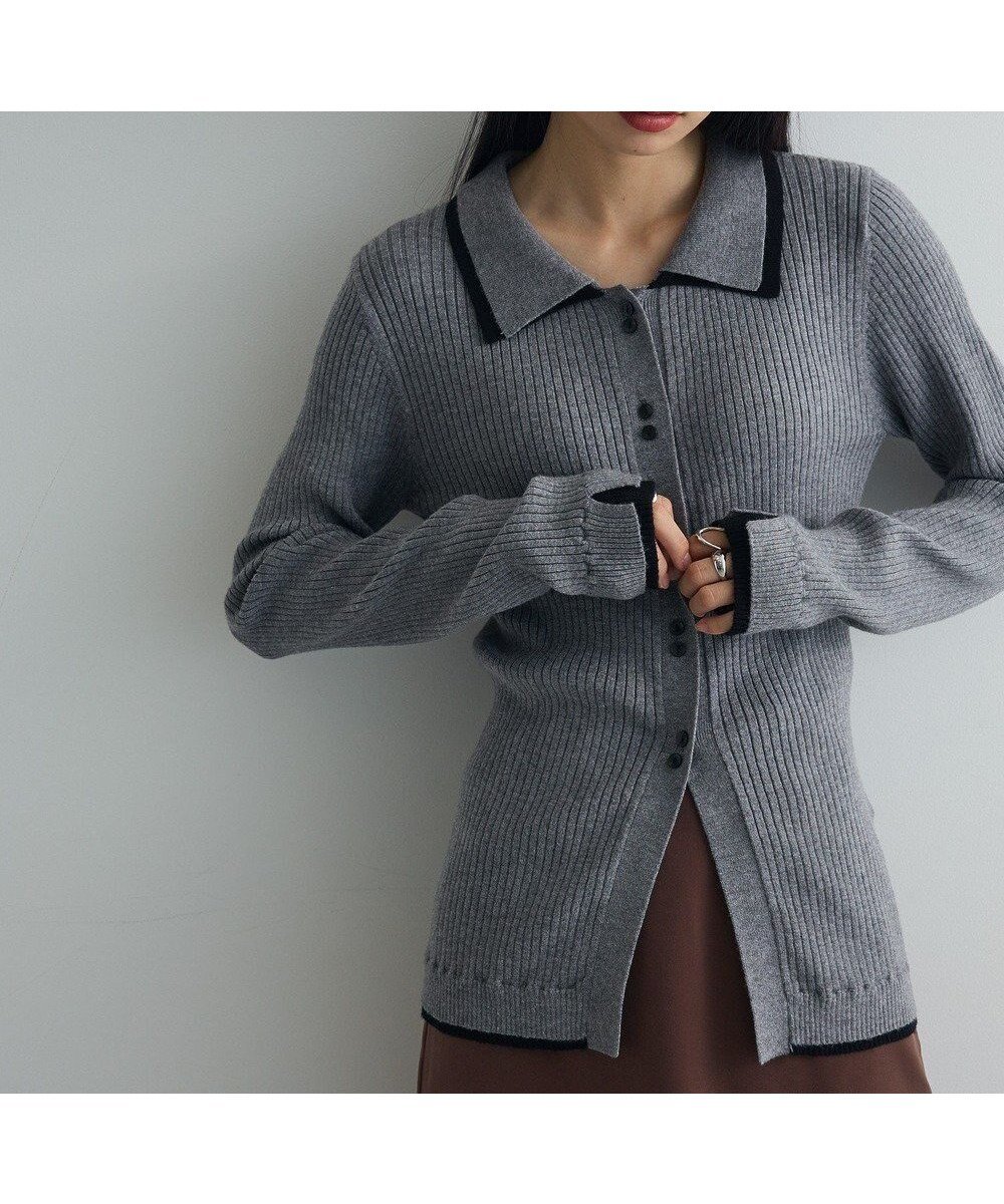 【グリーンパークス/Green Parks】の配色レイヤードポロリブニットカーディガン インテリア・キッズ・メンズ・レディースファッション・服の通販 founy(ファニー) ファッション Fashion レディースファッション Fashion for Women トップス・カットソー Cut & Sew Tops ニット Knit Tops & Sweaters カーディガン・羽織り Layered Style Cardigans おすすめ Recommended / Our Picks スラックス Slacks, Dress Pants セーター Sweater, Knitwear フィット Fit, Slim Fit ポケット Pocket, Pocket Detail A/W・秋冬 Autumn/Winter 羽織 Haori, Light Jacket Gray Mixture|ID: prp329100004739341 ipo3291000000034234691