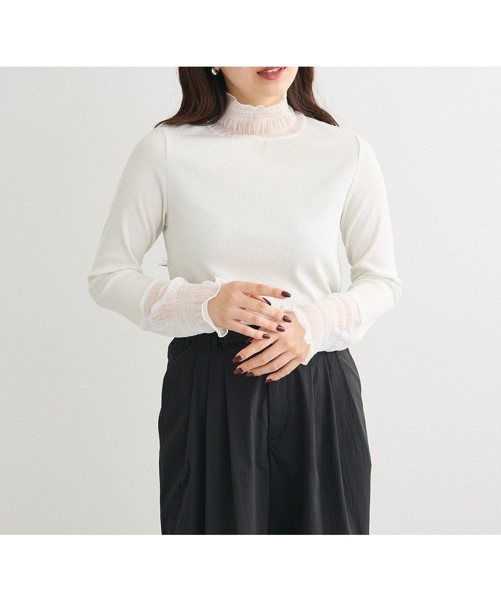 【グリーンパークス/Green Parks】の・Petit Fleur チュールキリカエラメリブタート インテリア・キッズ・メンズ・レディースファッション・服の通販 founy(ファニー) ファッション Fashion レディースファッション Fashion for Women トップス・カットソー Cut & Sew Tops シャツ・ブラウス・オフィスカジュアル Elegant Blouses & Button-Ups ロングTシャツ・Tシャツ Longline T-Shirts & Tees カットソー・ベーシックTシャツ Cut-and-Sewn Tops / Stretch Tees & Basics インナー Innerwear カットソー Cut and Sewn Top ハイネック High Neck, Mock Neck フェミニン Feminine, Girly ポケット Pocket, Pocket Detail A/W・秋冬 Autumn/Winter Off White|ID: prp329100004739346 ipo3291000000034338922