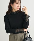 【グリーンパークス/Green Parks】の・Petit Fleur チュールキリカエラメリブタート 人気、トレンドファッション・服の通販 founy(ファニー) ファッション Fashion レディースファッション Fashion for Women トップス・カットソー Cut & Sew Tops シャツ・ブラウス・オフィスカジュアル Elegant Blouses & Button-Ups ロングTシャツ・Tシャツ Longline T-Shirts & Tees カットソー・ベーシックTシャツ Cut-and-Sewn Tops / Stretch Tees & Basics インナー Innerwear カットソー Cut and Sewn Top ハイネック High Neck, Mock Neck フェミニン Feminine, Girly ポケット Pocket, Pocket Detail A/W・秋冬 Autumn/Winter thumbnail Black|ID: prp329100004739346 ipo3291000000034338924