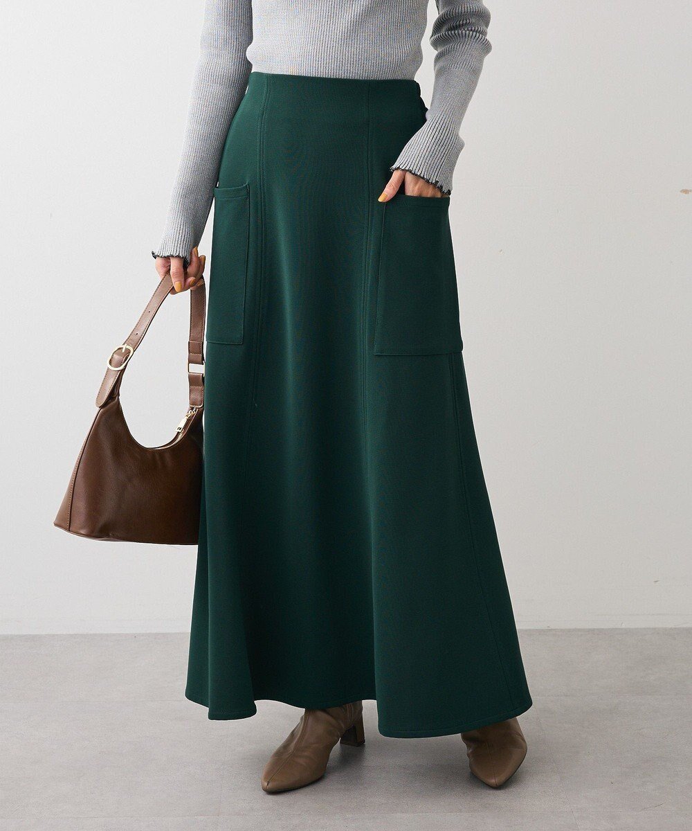 【グリーンパークス/Green Parks】の・ELENCARE DUE サイドポケットフレアスカー インテリア・キッズ・メンズ・レディースファッション・服の通販 founy(ファニー) ファッション Fashion レディースファッション Fashion for Women スカート Skirts ストレッチ Stretch, Stretchy Fabric フィット Fit, Slim Fit フレア Flare, Flared ポケット Pocket, Pocket Detail A/W・秋冬 Autumn/Winter Green|ID: prp329100004739351 ipo3291000000034234811