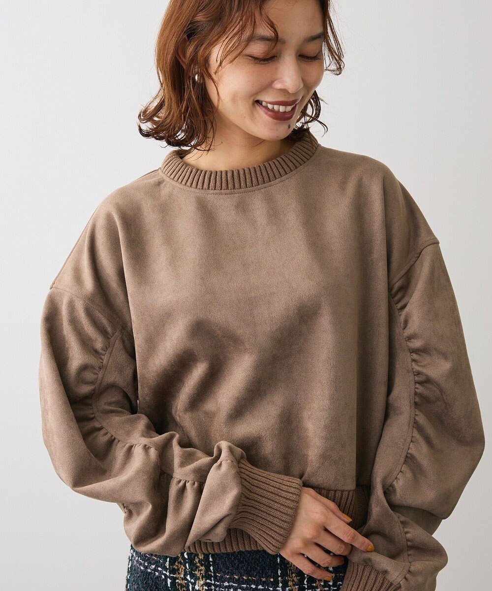 【グリーンパークス/Green Parks】の・ELENCARE DUE スエードポンチプルオーハ インテリア・キッズ・メンズ・レディースファッション・服の通販 founy(ファニー) ファッション Fashion レディースファッション Fashion for Women トップス・カットソー Cut & Sew Tops シャツ・ブラウス・オフィスカジュアル Elegant Blouses & Button-Ups ロングTシャツ・Tシャツ Longline T-Shirts & Tees カットソー・ベーシックTシャツ Cut-and-Sewn Tops / Stretch Tees & Basics インナー Innerwear カットソー Cut and Sewn Top ギャザー Gathered, Ruffled シンプル Simple, Minimal バランス Balance, Style Balance ボトム Bottoms, Lower Wear ポケット Pocket, Pocket Detail ワイド Wide, Wide Fit A/W・秋冬 Autumn/Winter Brown|ID: prp329100004739352 ipo3291000000034234822