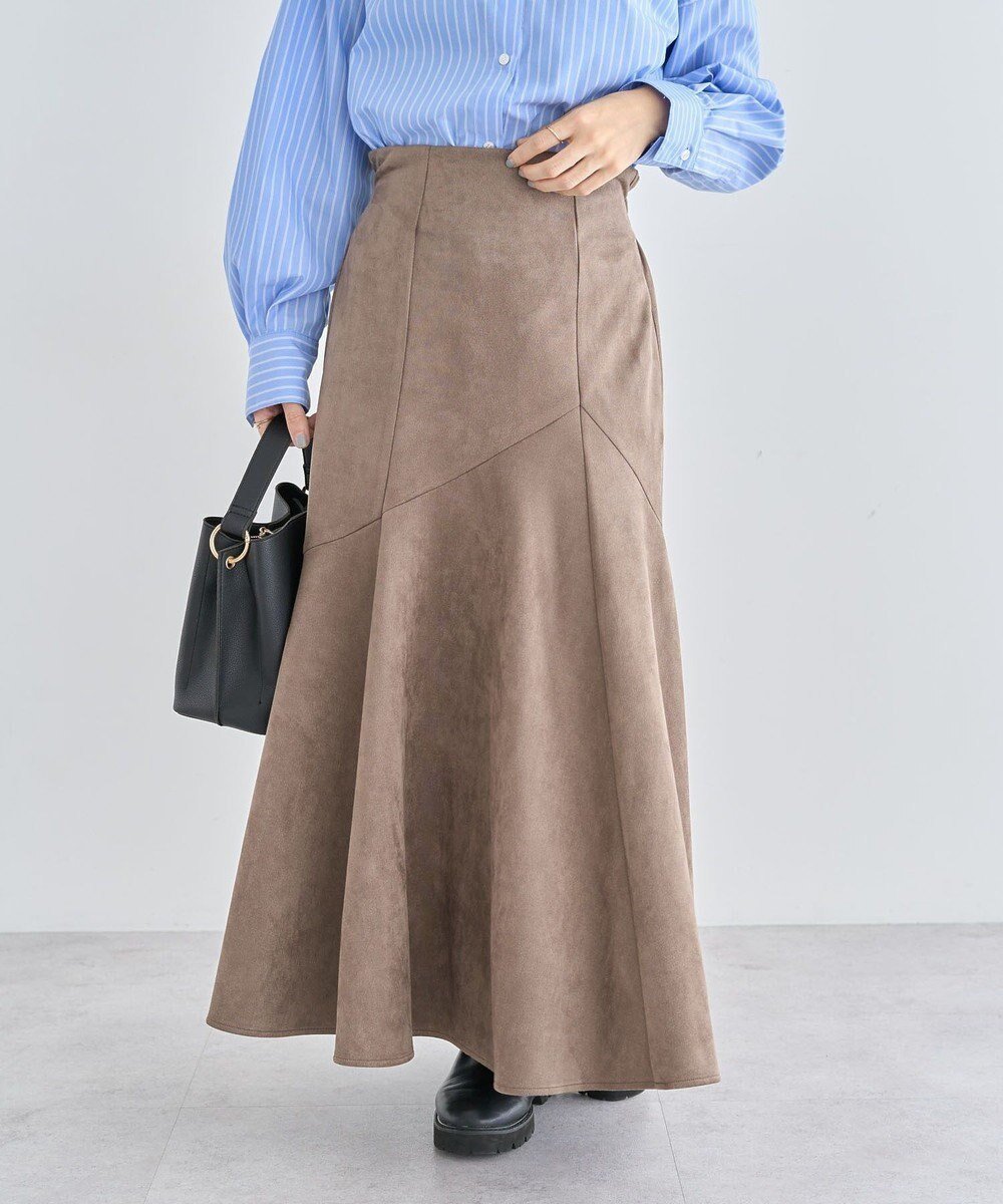 【グリーンパークス/Green Parks】の・ELENCARE DUE スエードポンチフレアスカー インテリア・キッズ・メンズ・レディースファッション・服の通販 founy(ファニー) ファッション Fashion レディースファッション Fashion for Women スカート Skirts おすすめ Recommended / Our Picks ポケット Pocket, Pocket Detail マーメイド Mermaid, Fishtail Silhouette ミックス Mix, Mixed Style A/W・秋冬 Autumn/Winter Brown|ID: prp329100004739353 ipo3291000000034234838