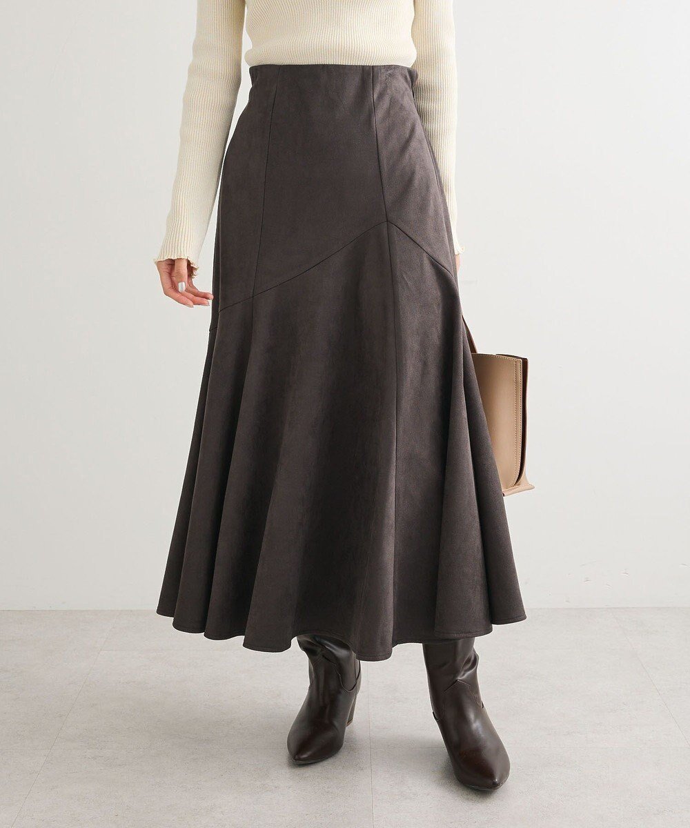 【グリーンパークス/Green Parks】の・ELENCARE DUE スエードポンチフレアスカー インテリア・キッズ・メンズ・レディースファッション・服の通販 founy(ファニー) ファッション Fashion レディースファッション Fashion for Women スカート Skirts おすすめ Recommended / Our Picks ポケット Pocket, Pocket Detail マーメイド Mermaid, Fishtail Silhouette ミックス Mix, Mixed Style A/W・秋冬 Autumn/Winter Charcoal Gray|ID: prp329100004739353 ipo3291000000034545319