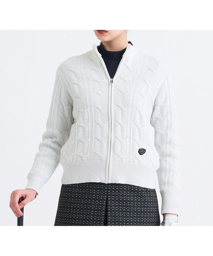 【23区 ゴルフ/NIJYUSANKU GOLF】の【WOMEN】ラメケーブルジップアップカーディガン 防風裏地付き インテリア・キッズ・メンズ・レディースファッション・服の通販 founy(ファニー) https://founy.com/ ファッション Fashion レディースファッション Fashion for Women トップス・カットソー Cut & Sew Tops ニット Knit Tops & Sweaters カーディガン・羽織り Layered Style Cardigans カーディガン Cardigan, Knitwear 軽量 Lightweight, Ultra Light シンプル Simple, Minimal スタイリッシュ Stylish, Fashionable スタンド Stand Collar, Upright Stand セーター Sweater, Knitwear 防寒 Cold Protection, Winter-Ready ラウンド Round, Round Neck A/W・秋冬 Autumn/Winter エレガント 上品 Elegant ゴルフ Golf |ID: prp329100004739366 ipo3291000000034465484