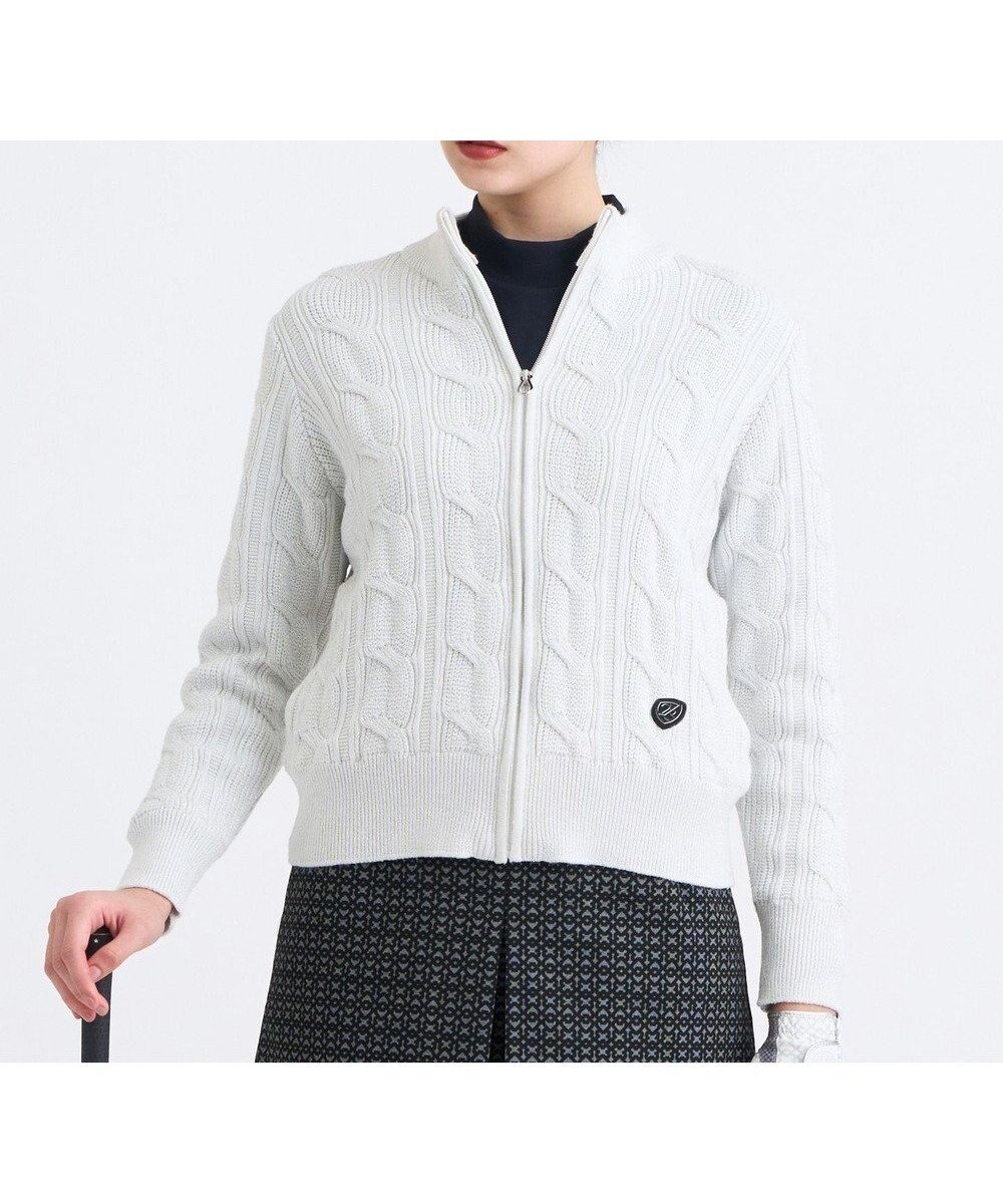 【23区 ゴルフ/NIJYUSANKU GOLF】の【WOMEN】ラメケーブルジップアップカーディガン 防風裏地付き 人気、トレンドファッション・服の通販 founy(ファニー) ファッション Fashion レディースファッション Fashion for Women トップス・カットソー Cut & Sew Tops ニット Knit Tops & Sweaters カーディガン・羽織り Layered Style Cardigans カーディガン Cardigan, Knitwear 軽量 Lightweight, Ultra Light シンプル Simple, Minimal スタイリッシュ Stylish, Fashionable スタンド Stand Collar, Upright Stand セーター Sweater, Knitwear 防寒 Cold Protection, Winter-Ready ラウンド Round, Round Neck A/W・秋冬 Autumn/Winter エレガント 上品 Elegant ゴルフ Golf other-1|ID: prp329100004739366 ipo3291000000034465484
