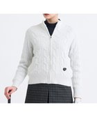 【23区 ゴルフ/NIJYUSANKU GOLF】の【WOMEN】ラメケーブルジップアップカーディガン 防風裏地付き ホワイト系|ID: prp329100004739366 ipo3291000000034465486