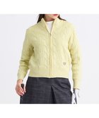 【23区 ゴルフ/NIJYUSANKU GOLF】の【WOMEN】ラメケーブルジップアップカーディガン 防風裏地付き 黄緑系|ID: prp329100004739366 ipo3291000000034465487