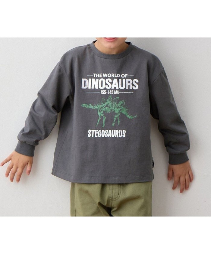 【エニィ/ANY / KIDS】の恐竜プリント 長袖Tシャツ インテリア・キッズ・メンズ・レディースファッション・服の通販 founy(ファニー) https://founy.com/ ファッション Fashion キッズファッション Fashion for Kids トップス・カットソー Cut & Sew Tops カットソー Cut and Sewn Top スマホ Smartphone, Mobile Device トレンド Trend, Trending Now 長袖 Long Sleeve, Full Sleeve フロント Front, Front Design プリント Print, Printed Pattern ポケット Pocket, Pocket Detail ロング Long, Long-Length A/W・秋冬 Autumn/Winter 冬 Winter / This Winter おすすめ Recommended / Our Picks 2025年 2025 2025-2026秋冬・A/W Autumn/Winter 2025–26 AW25–26 |ID: prp329100004740088 ipo3291000000034241964
