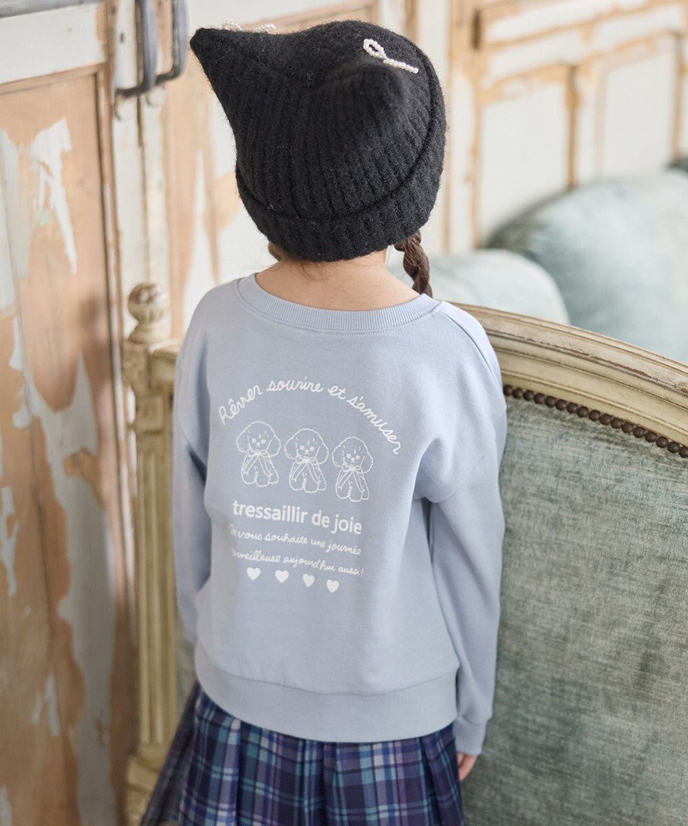 【エニィ/ANY / KIDS】のアニマル バックプリントトレーナー インテリア・キッズ・メンズ・レディースファッション・服の通販 founy(ファニー) 　ファッション　Fashion　キッズファッション　Fashion for Kids　トップス・カットソー　Cut & Sew Tops　アニマル　Animal Print　スウェット / スエット　Sweatshirt, Sweatwear　トレーナー　Sweatshirt, Trainer　ネコ　Cat, Feline Motif　プリント　Print, Printed Pattern　ポケット　Pocket, Pocket Detail　モチーフ　Motif, Design Theme　A/W・秋冬　Autumn/Winter　おすすめ　Recommended / Our Picks　サックスブルー×イヌ|ID: prp329100004740117 ipo3291000000034242509