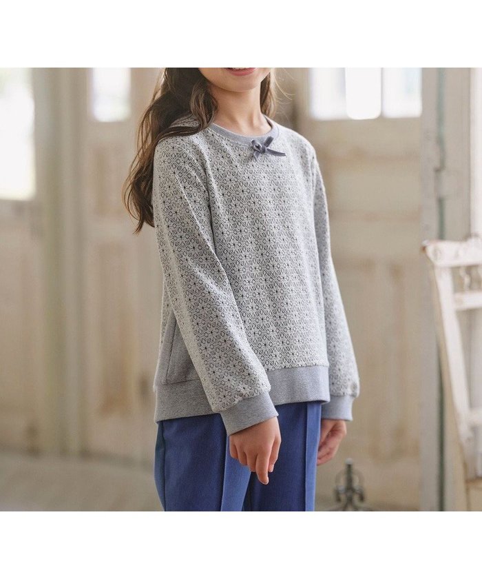 【組曲 / KIDS/KUMIKYOKU】の【110-140㎝】 フロストフラワージャガード トレーナー インテリア・キッズ・メンズ・レディースファッション・服の通販 founy(ファニー) https://founy.com/ ファッション Fashion キッズファッション Fashion for Kids トップス・カットソー Cut & Sew Tops おすすめ Recommended / Our Picks カットジャガード Cut Jacquard カットソー Cut and Sewn Top シンプル Simple, Minimal スウェット / スエット Sweatshirt, Sweatwear デニム Denim, Jeans Material トレーナー Sweatshirt, Trainer フィット Fit, Slim Fit ラベンダー Lavender リボン Ribbon, Bow 冬 Winter / This Winter A/W・秋冬 Autumn/Winter |ID: prp329100004740120 ipo3291000000034242521