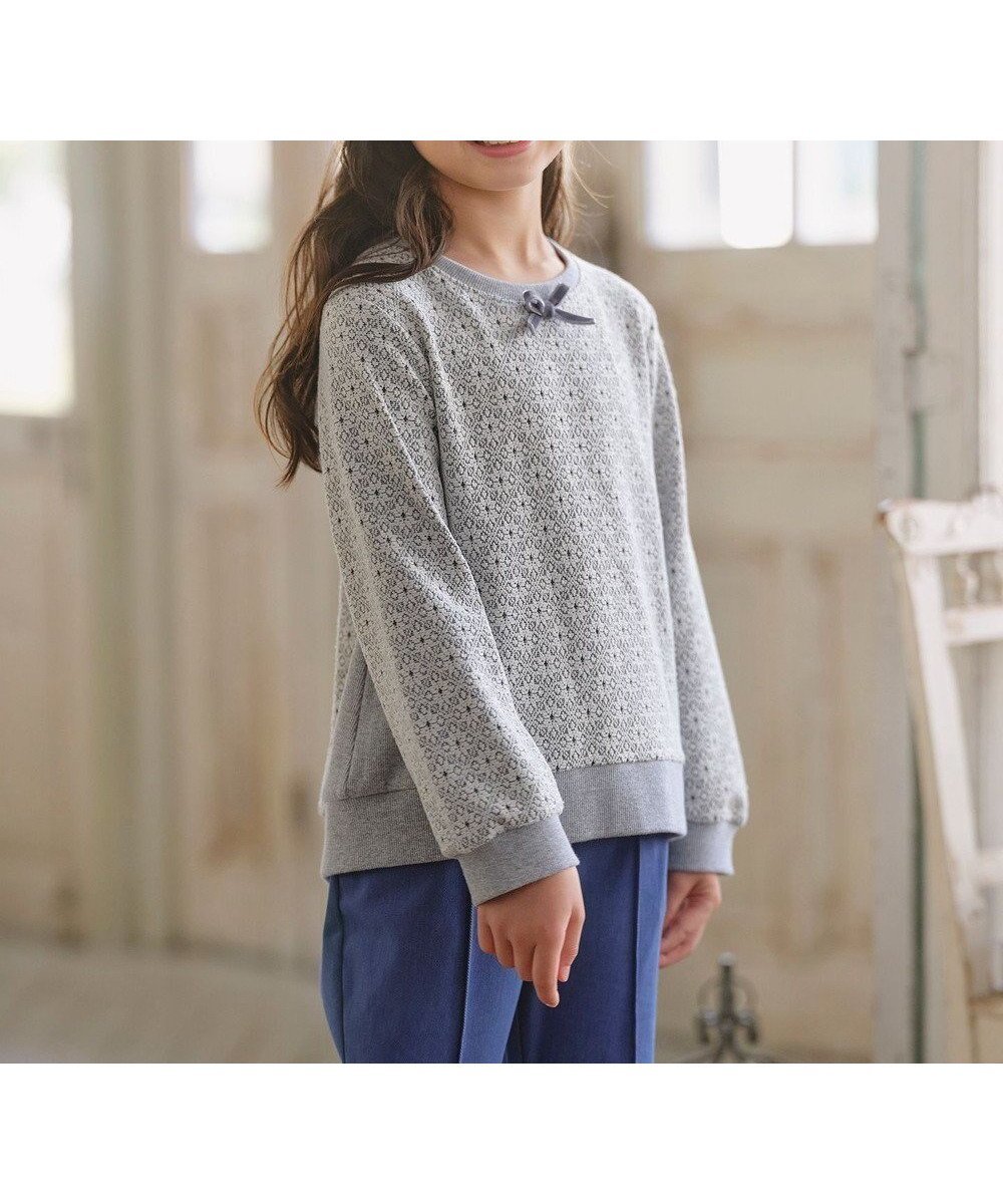 【組曲 / KIDS/KUMIKYOKU】の【110-140㎝】 フロストフラワージャガード トレーナー 人気、トレンドファッション・服の通販 founy(ファニー) ファッション Fashion キッズファッション Fashion for Kids トップス・カットソー Cut & Sew Tops おすすめ Recommended / Our Picks カットジャガード Cut Jacquard カットソー Cut and Sewn Top シンプル Simple, Minimal スウェット / スエット Sweatshirt, Sweatwear デニム Denim, Jeans Material トレーナー Sweatshirt, Trainer フィット Fit, Slim Fit ラベンダー Lavender リボン Ribbon, Bow 冬 Winter / This Winter A/W・秋冬 Autumn/Winter other-1|ID: prp329100004740120 ipo3291000000034242521