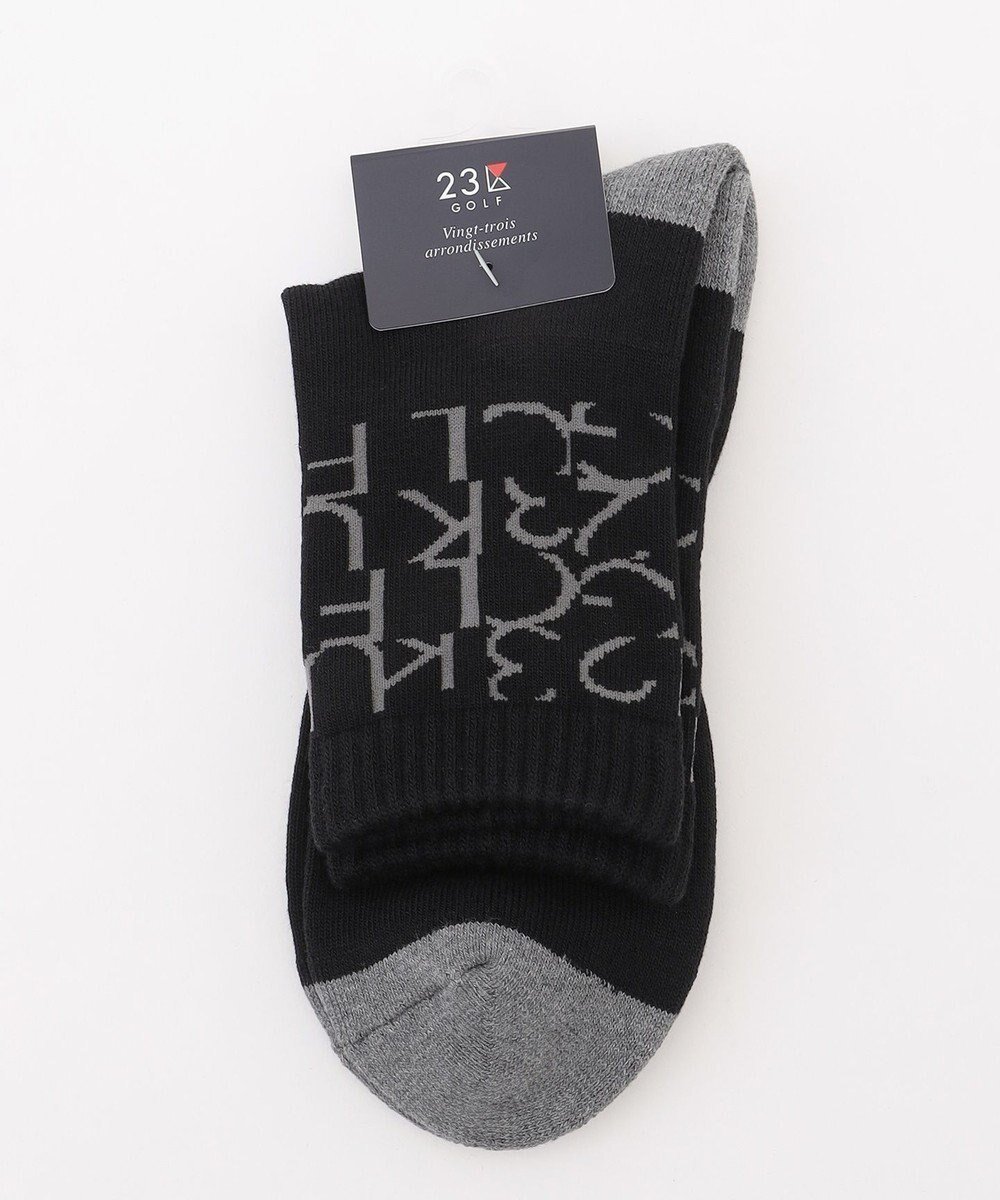 【23区 ゴルフ/23区GOLF / MEN】の【MEN】ロゴレギュラーソックス 18cm インテリア・キッズ・メンズ・レディースファッション・服の通販 founy(ファニー) 　ファッション　Fashion　メンズファッション　Fashion for Men　シューズ・靴　Shoes　アクリル　Acrylic Material　ギフト プレゼント　Gift / Present　グラフィック　Graphic, Graphic Design　シンプル　Simple, Minimal　ソックス　Socks, Hosiery　フィット　Fit, Slim Fit　レギュラー　Regular, Standard Fit　抗菌　Antibacterial, Bacteria-Resistant　ブラック系5|ID: prp329100004740152 ipo3291000000034243133