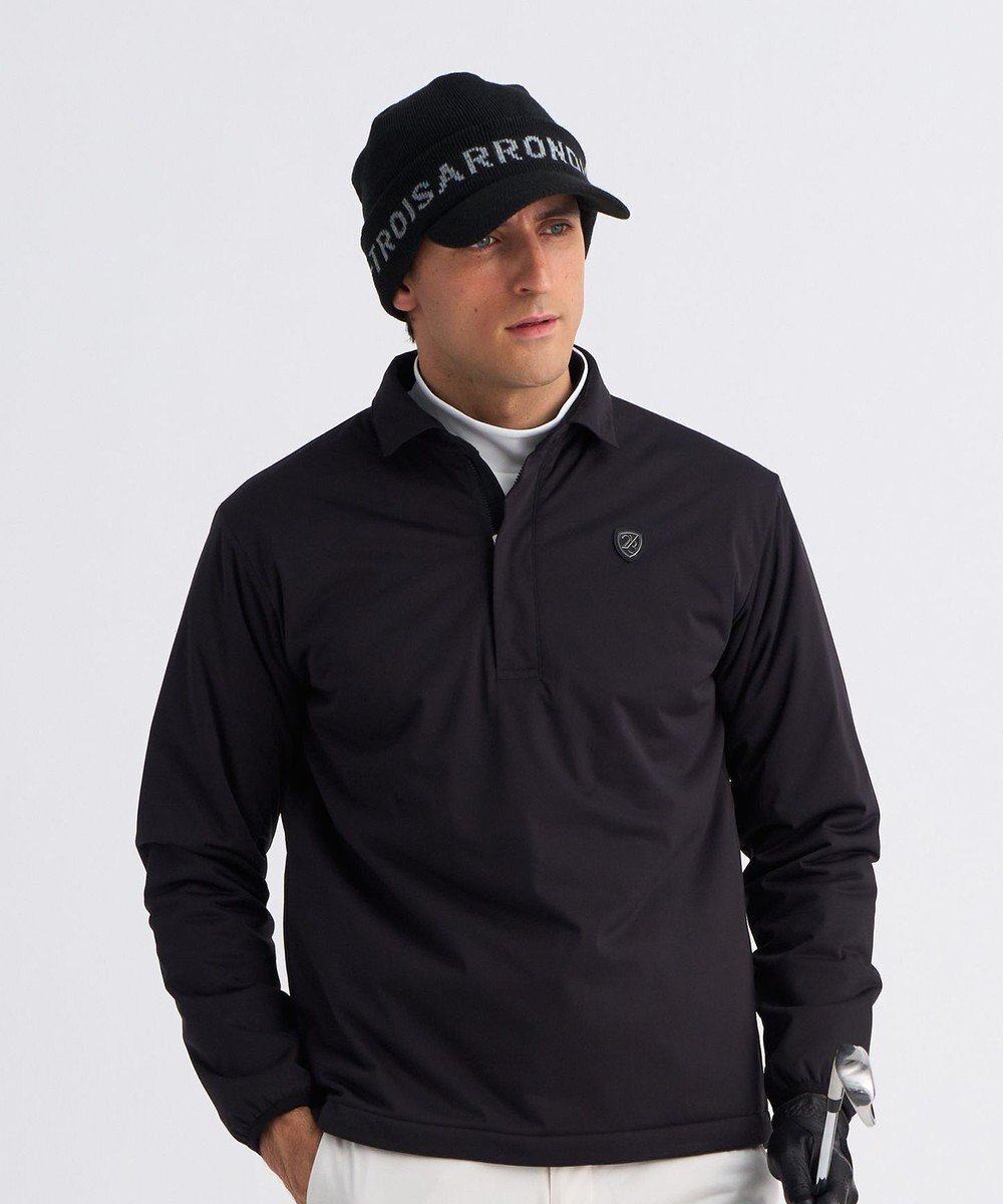 【23区 ゴルフ/23区GOLF / MEN】の【MEN】カノコダンボール裏起毛長袖ポロシャツ インテリア・キッズ・メンズ・レディースファッション・服の通販 founy(ファニー) 　ファッション　Fashion　メンズファッション　Fashion for Men　トップス・カットソー　Cut & Sew Tops　メンズシャツ　Shirts　ポロシャツ / きれいめカジュアルスタイル　Polo Shirts　アウトドア　Outdoor Clothing　コンパクト　Compact, Small Size　ストレッチ　Stretch, Stretchy Fabric　スリム　Slim, Slim Fit　長袖　Long Sleeve, Full Sleeve　パターン　Pattern, Design Print　ポロシャツ　Polo Shirt, Collared Tee　ラウンド　Round, Round Neck　冬　Winter / This Winter　A/W・秋冬　Autumn/Winter　新作・新入荷　New Arrivals / New In　エレガント 上品　Elegant　ゴルフ　Golf　2025年　2025　2025春夏・S/S　Spring/Summer 2025 SS25　ブラック系|ID: prp329100004740183 ipo3291000000034243422