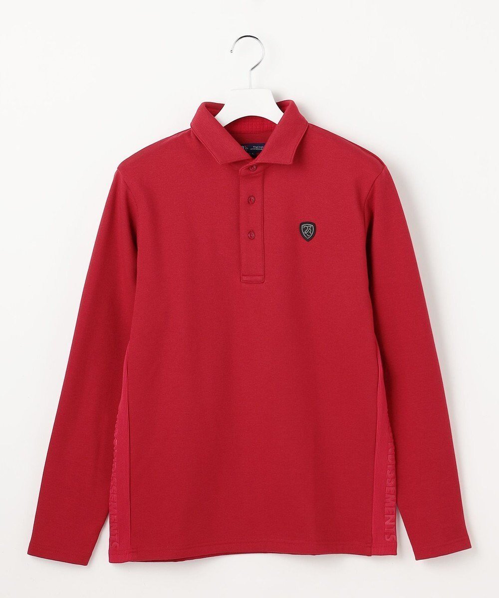【23区 ゴルフ/23区GOLF / MEN】の【MEN】カノコダンボール裏起毛長袖ポロシャツ インテリア・キッズ・メンズ・レディースファッション・服の通販 founy(ファニー) 　ファッション　Fashion　メンズファッション　Fashion for Men　トップス・カットソー　Cut & Sew Tops　メンズシャツ　Shirts　ポロシャツ / きれいめカジュアルスタイル　Polo Shirts　アウトドア　Outdoor Clothing　コンパクト　Compact, Small Size　ストレッチ　Stretch, Stretchy Fabric　スリム　Slim, Slim Fit　長袖　Long Sleeve, Full Sleeve　パターン　Pattern, Design Print　ポロシャツ　Polo Shirt, Collared Tee　ラウンド　Round, Round Neck　冬　Winter / This Winter　A/W・秋冬　Autumn/Winter　新作・新入荷　New Arrivals / New In　エレガント 上品　Elegant　ゴルフ　Golf　2025年　2025　2025春夏・S/S　Spring/Summer 2025 SS25　レッド系|ID: prp329100004740183 ipo3291000000034243423