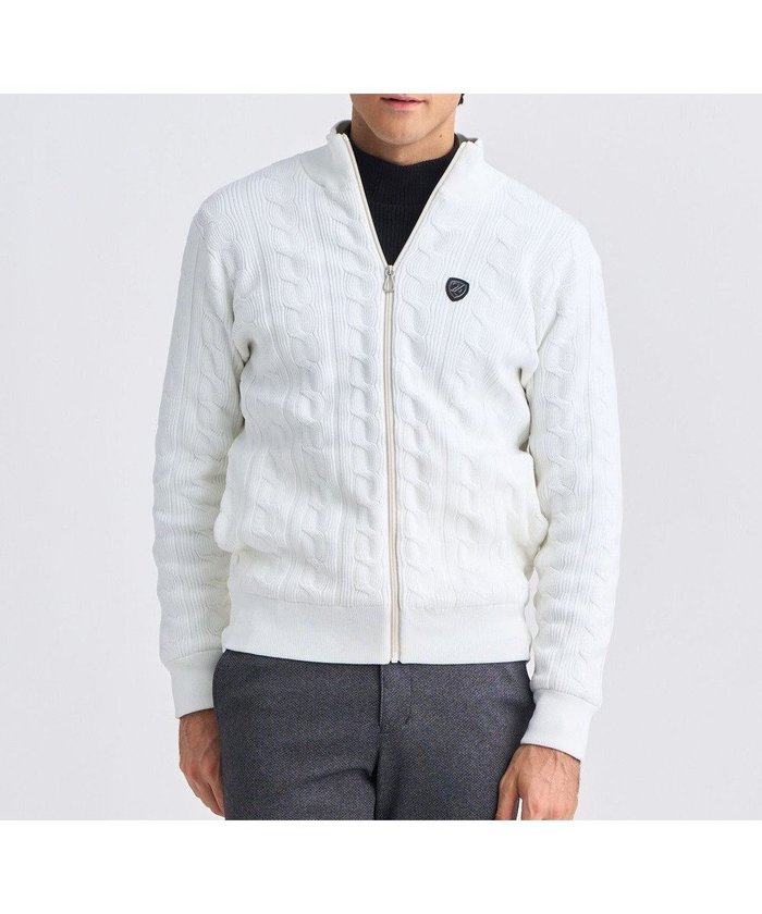 【23区 ゴルフ/23区GOLF / MEN】の【MEN】ケーブルジップアップカーディガン 防風裏地付き インテリア・キッズ・メンズ・レディースファッション・服の通販 founy(ファニー) https://founy.com/ ファッション Fashion メンズファッション Fashion for Men トップス・カットソー Cut & Sew Tops ニット・セーター / 定番トップス Knit Tops & Sweaters カーディガン / 羽織り Cardigans カーディガン Cardigan, Knitwear クラシカル Classical, Vintage-Inspired 軽量 Lightweight, Ultra Light スタイリッシュ Stylish, Fashionable スタンド Stand Collar, Upright Stand スポーティ Sporty, Casual Athletic スマート Smart, Elegant セーター Sweater, Knitwear ラウンド Round, Round Neck 冬 Winter / This Winter A/W・秋冬 Autumn/Winter エレガント 上品 Elegant ゴルフ Golf |ID: prp329100004740192 ipo3291000000034243449