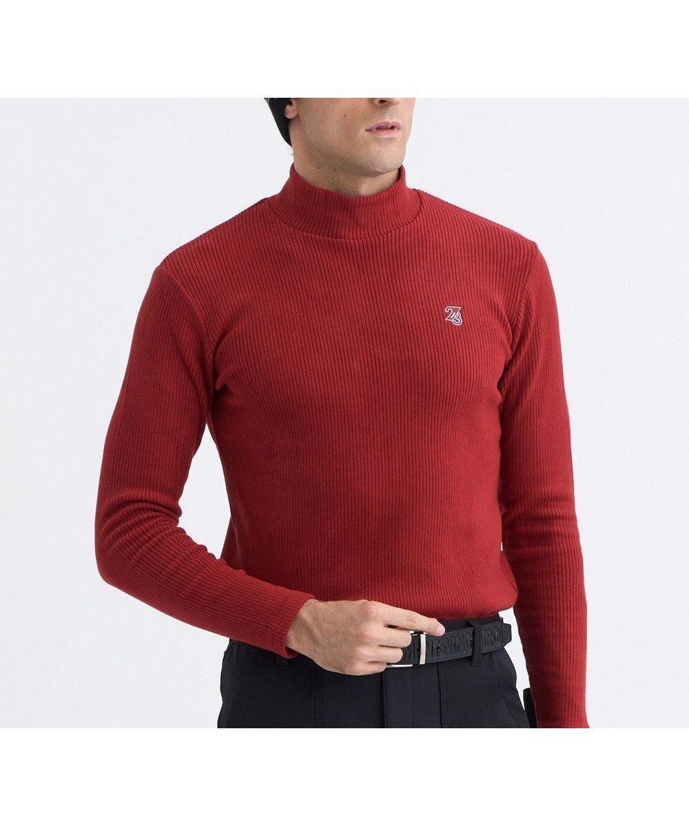 【23区 ゴルフ/23区GOLF / MEN】の【MEN】グランサーモリブハイネックニット インテリア・キッズ・メンズ・レディースファッション・服の通販 founy(ファニー) 　ファッション　Fashion　メンズファッション　Fashion for Men　トップス・カットソー　Cut & Sew Tops　ニット・セーター / 定番トップス　Knit Tops & Sweaters　アクリル　Acrylic Material　コンパクト　Compact, Small Size　シンプル　Simple, Minimal　ストレッチ　Stretch, Stretchy Fabric　スリム　Slim, Slim Fit　セーター　Sweater, Knitwear　定番　Standard, Basic Item　ハイネック　High Neck, Mock Neck　パターン　Pattern, Design Print　ラウンド　Round, Round Neck　冬　Winter / This Winter　A/W・秋冬　Autumn/Winter　エレガント 上品　Elegant　ゴルフ　Golf　2025年　2025　2025春夏・S/S　Spring/Summer 2025 SS25　レッド系|ID: prp329100004741204 ipo3291000000035841915