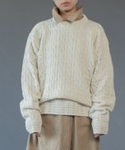 【ムーク/muuc】の〈希少なエクストラファインラムウール〉ケーブル模様編みニットセーター オフホワイト|ID: prp329100004741219 ipo3291000000034257006