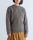 【ムーク/muuc】の〈希少なエクストラファインラムウール〉ケーブル模様編みニットセーター ブラウン|ID: prp329100004741219 ipo3291000000034257007
