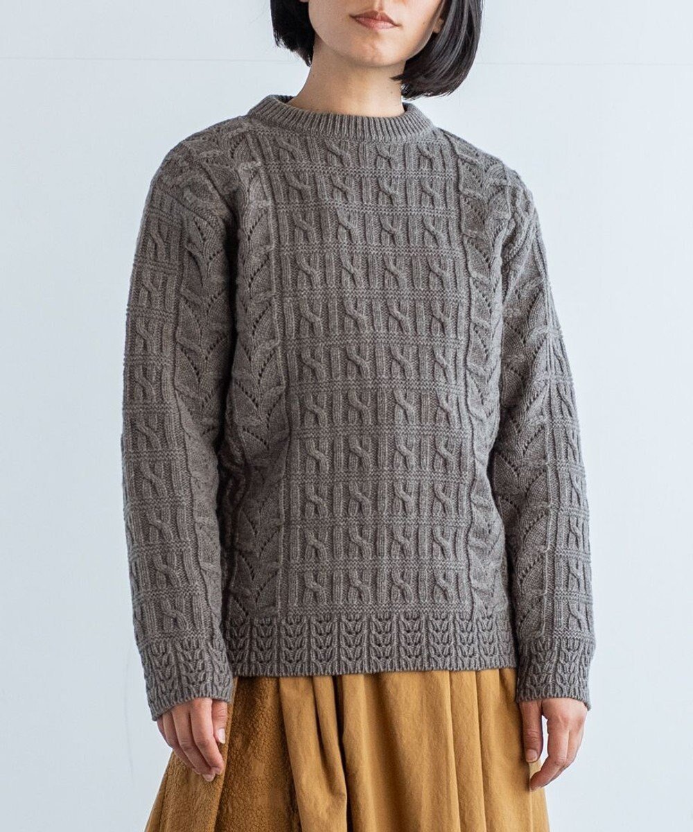 【ムーク/muuc】の〈希少なエクストラファインラムウール〉ケーブル模様編みニットセーター インテリア・キッズ・メンズ・レディースファッション・服の通販 founy(ファニー) ファッション Fashion レディースファッション Fashion for Women トップス・カットソー Cut & Sew Tops ニット Knit Tops & Sweaters キャンバス Canvas, Canvas Fabric コンパクト Compact, Small Size セーター Sweater, Knitwear 手編み Hand-Knitted, Handmade Knit パターン Pattern, Design Print A/W・秋冬 Autumn/Winter 再入荷 Restock / Back in Stock エレガント 上品 Elegant ブラウン|ID: prp329100004741219 ipo3291000000034257007