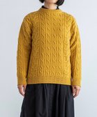 【ムーク/muuc】の〈希少なエクストラファインラムウール〉ケーブル模様編みニットセーター イエロー|ID: prp329100004741219 ipo3291000000034257008
