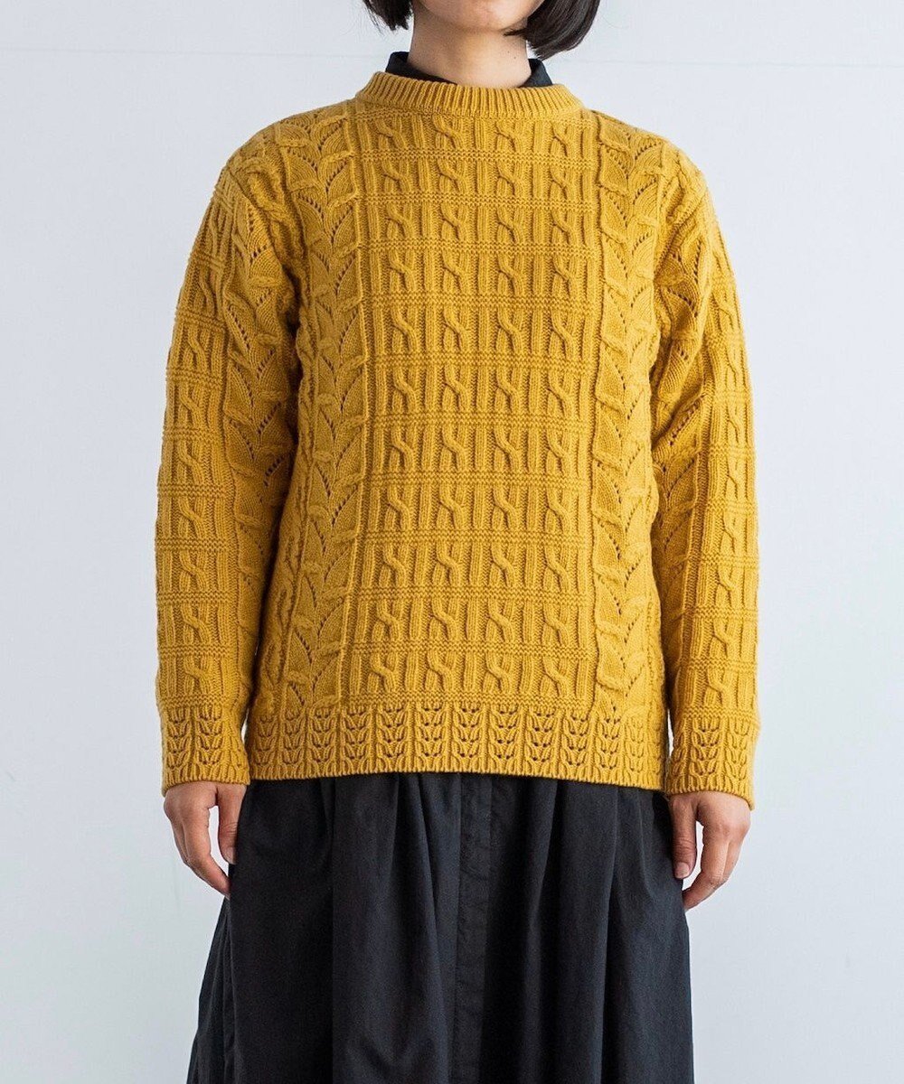 【ムーク/muuc】の〈希少なエクストラファインラムウール〉ケーブル模様編みニットセーター インテリア・キッズ・メンズ・レディースファッション・服の通販 founy(ファニー) ファッション Fashion レディースファッション Fashion for Women トップス・カットソー Cut & Sew Tops ニット Knit Tops & Sweaters キャンバス Canvas, Canvas Fabric コンパクト Compact, Small Size セーター Sweater, Knitwear 手編み Hand-Knitted, Handmade Knit パターン Pattern, Design Print A/W・秋冬 Autumn/Winter 再入荷 Restock / Back in Stock エレガント 上品 Elegant イエロー|ID: prp329100004741219 ipo3291000000034257008