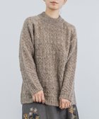 【ムーク/muuc】の〈ふっくら柔らか高品質 キッドモヘア×アルパカ×ウール〉〈2サイズ展開〉模様編みプルオーバー ブラウン|ID: prp329100004741220 ipo3291000000034257054