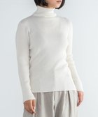 【ムーク/muuc】の〈洗えるニット〉〈肌に優しいニット〉〈カシミヤ×シルク×ウール〉〈通年着られるニット〉リブ編みタートルネックニットプルオーバー ホワイト|ID: prp329100004742154 ipo3291000000034266523