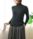 【ムーク/muuc】の〈洗えるニット〉〈肌に優しいニット〉〈カシミヤ×シルク×ウール〉〈通年着られるニット〉リブ編みタートルネックニットプルオーバー ブラック|ID: prp329100004742154 ipo3291000000034266524