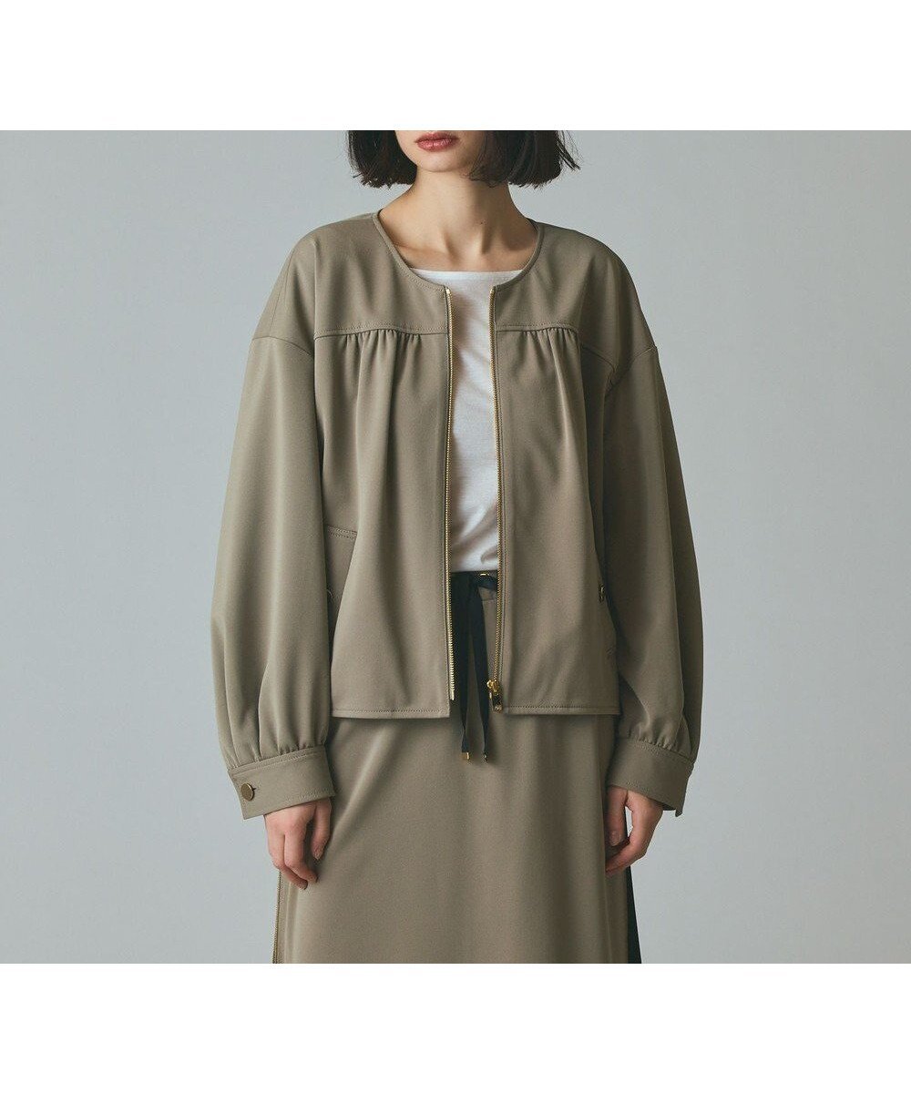 【グレース コンチネンタル/GRACE CONTINENTAL】のトリアセジャージジャケット インテリア・キッズ・メンズ・レディースファッション・服の通販 founy(ファニー) 　ファッション　Fashion　レディースファッション　Fashion for Women　アウター　Coat / Outerwear Collection　レディースジャケット・軽アウター　Jackets　ブルゾンジャケット・スポーティアウター　Blouson Jackets　おすすめ　Recommended / Our Picks　ジャケット　Jacket, Outerwear　スマート　Smart, Elegant　セットアップ　Set-Up, Coordinated Outfit　ドレープ　Drape, Draping Fabric　ブルゾン　Blouson, Bomber Jacket　エレガント 上品　Elegant　A/W・秋冬　Autumn/Winter　カーキ|ID: prp329100004742395 ipo3291000000035828423