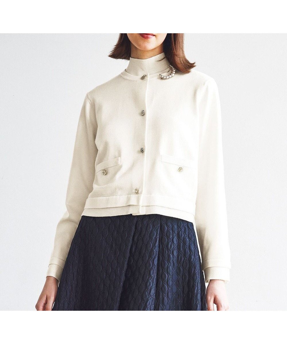 【組曲/KUMIKYOKU】のビジューニット カーディガン 人気、トレンドファッション・服の通販 founy(ファニー) ファッション Fashion レディースファッション Fashion for Women トップス・カットソー Cut & Sew Tops ニット Knit Tops & Sweaters カーディガン・羽織り Layered Style Cardigans インナー Innerwear カーディガン Cardigan, Knitwear コンパクト Compact, Small Size シンプル Simple, Minimal ジャケット Jacket, Outerwear ストレッチ Stretch, Stretchy Fabric チャーム Charm, Pendant ビジュー Bijou, Jewel-like Accent フリル Frill, Ruffle フレア Flare, Flared モダン Modern, Contemporary A/W・秋冬 Autumn/Winter エレガント 上品 Elegant other-1|ID: prp329100004742452 ipo3291000000034269749