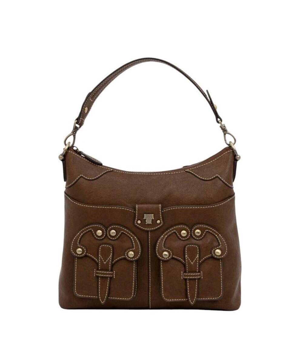 【アナスイ/ANNA SUI】のキャロル 2WAYワンショルダーバッグ インテリア・キッズ・メンズ・レディースファッション・服の通販 founy(ファニー) 　ファッション　Fashion　レディースファッション　Fashion for Women　バッグ　Bags　アンティーク　Antique-Inspired　エレガント 上品　Elegant　クラシック　Classic, Timeless Style　ジャケット　Jacket, Outerwear　ダブル　Double, Double-Breasted　デニム　Denim, Jeans Material　フロント　Front, Front Design　ポケット　Pocket, Pocket Detail　ワーク　Workwear, Utility Style　ブラウン|ID: prp329100004742459 ipo3291000000034269837