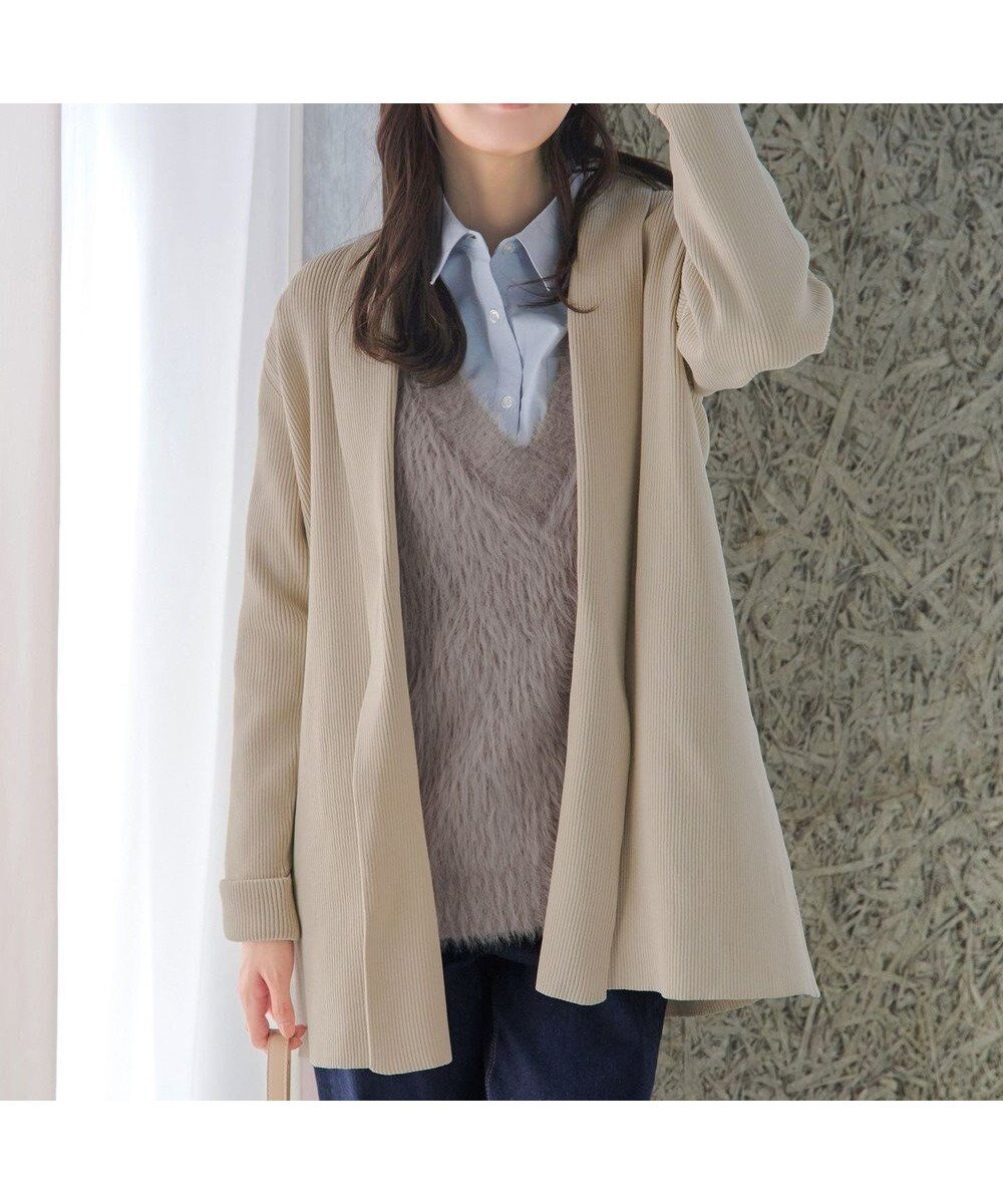 【ティアクラッセ/Tiaclasse】の【洗える】リブ編み着流しカーディガン インテリア・キッズ・メンズ・レディースファッション・服の通販 founy(ファニー) ファッション Fashion レディースファッション Fashion for Women トップス・カットソー Cut & Sew Tops カーディガン・羽織り Layered Style Cardigans アクセサリー Fashion Accessories 春 Spring 洗える Machine Washable 秋 Autumn カットソー Cut and Sewn Top カーディガン Cardigan, Knitwear チュニック Tunic, Long Top ポケット Pocket, Pocket Detail リブニット Rib Knit, Ribbed Knit 冬 Winter / This Winter A/W・秋冬 Autumn/Winter 再入荷 Restock / Back in Stock 新作・新入荷 New Arrivals / New In ベージュ|ID: prp329100004742466 ipo3291000000034270082