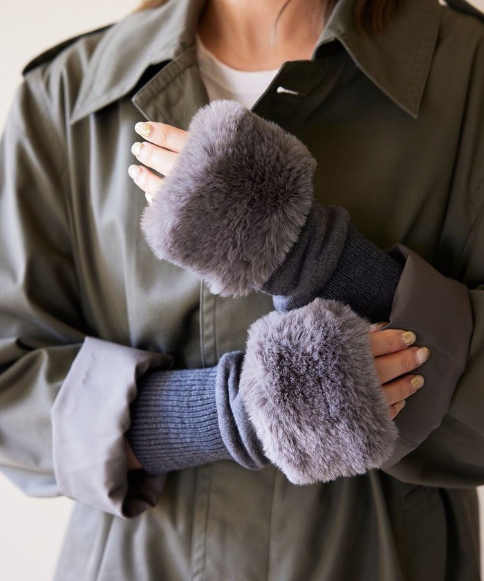 【オルクベット/ORuKuBET】のフェイクファー付きフィンガーレスグローブ(WOMEN) インテリア・キッズ・メンズ・レディースファッション・服の通販 founy(ファニー) https://founy.com/ ファッション Fashion レディースファッション Fashion for Women 手袋 Gloves & Mittens なめらか Smooth, Silky Texture アクリル Acrylic Material スマート Smart, Elegant フェイクファー Faux Fur, Imitation Fur リブニット Rib Knit, Ribbed Knit A/W・秋冬 Autumn/Winter |ID: prp329100004742469 ipo3291000000034270217