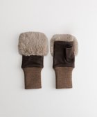 【オルクベット/ORuKuBET】のフェイクファー付きフィンガーレスグローブ(WOMEN) ダークブラウン|ID: prp329100004742469 ipo3291000000035067324