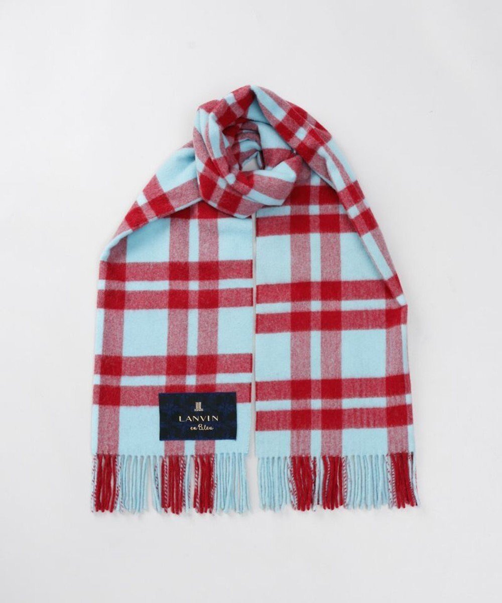 【アウロラ/AURORA】の【 LANVIN en Bleu (ランバン オン ブルー)】チェックウールストール インテリア・キッズ・メンズ・レディースファッション・服の通販 founy(ファニー) 　ファッション　Fashion　レディースファッション　Fashion for Women　ストール　Soft & Warm Scarves　マフラー・スヌード / 冬小物の定番　Scarves & Mufflers　クラシック　Classic, Timeless Style　ストール　Stole, Wrap　スヌード　Snood, Infinity Scarf　チェック　Check, Plaid, Tartan　ビッグ　Big, Oversized　マフラー　Scarf, Muffler　ミックス　Mix, Mixed Style　A/W・秋冬　Autumn/Winter　ペールブルー|ID: prp329100004742470 ipo3291000000034270223