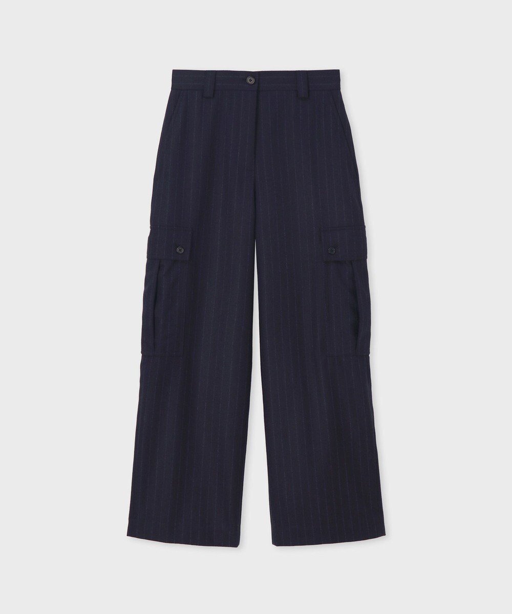 【ポール スミス/Paul Smith】のストライプ ウール カーゴパンツ インテリア・キッズ・メンズ・レディースファッション・服の通販 founy(ファニー) 　ファッション　Fashion　レディースファッション　Fashion for Women　パンツ　Pants & Trousers　カーゴパンツ　Cargo Pants, Utility Pants　クラシック　Classic, Timeless Style　ジャケット　Jacket, Outerwear　ストライプ　Stripe, Striped Pattern　セットアップ　Set-Up, Coordinated Outfit　トレンド　Trend, Trending Now　フラップ　Flap, Flap Pocket　ボックス　Boxy, Box Shape　ポケット　Pocket, Pocket Detail　モダン　Modern, Contemporary　リラックス　Relax, Relaxed Fit　エレガント 上品　Elegant　夏　Summer　S/S・春夏　SS, Spring/Summer, Warm Season　A/W・秋冬　Autumn/Winter　ネイビー|ID: prp329100004742506 ipo3291000000034270410