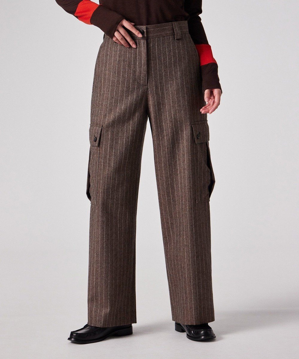 【ポール スミス/Paul Smith】のストライプ ウール カーゴパンツ インテリア・キッズ・メンズ・レディースファッション・服の通販 founy(ファニー) 　ファッション　Fashion　レディースファッション　Fashion for Women　パンツ　Pants & Trousers　カーゴパンツ　Cargo Pants, Utility Pants　クラシック　Classic, Timeless Style　ジャケット　Jacket, Outerwear　ストライプ　Stripe, Striped Pattern　セットアップ　Set-Up, Coordinated Outfit　トレンド　Trend, Trending Now　フラップ　Flap, Flap Pocket　ボックス　Boxy, Box Shape　ポケット　Pocket, Pocket Detail　モダン　Modern, Contemporary　リラックス　Relax, Relaxed Fit　エレガント 上品　Elegant　夏　Summer　S/S・春夏　SS, Spring/Summer, Warm Season　A/W・秋冬　Autumn/Winter　ブラウン|ID: prp329100004742506 ipo3291000000035513455