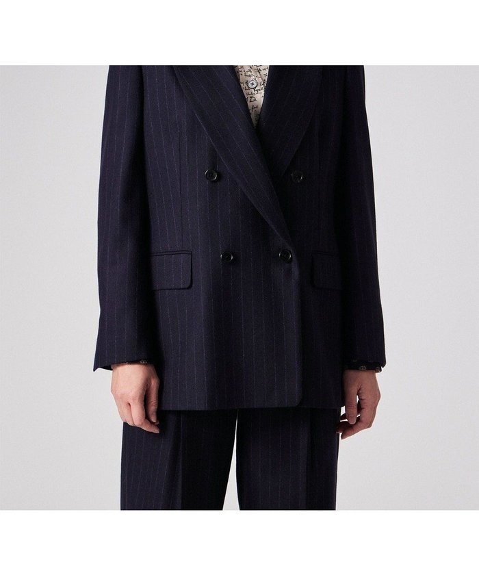 【ポール スミス/Paul Smith】のストライプ ウール ダブルジャケット インテリア・キッズ・メンズ・レディースファッション・服の通販 founy(ファニー) https://founy.com/ ファッション Fashion レディースファッション Fashion for Women アウター Coat / Outerwear Collection レディースジャケット・軽アウター Jackets テーラードジャケット / 通勤・きれいめスタイル Tailored Jackets & Blazers おすすめ Recommended / Our Picks クラシック Classic, Timeless Style ジャケット Jacket, Outerwear ストライプ Stripe, Striped Pattern セットアップ Set-Up, Coordinated Outfit ダブル Double, Double-Breasted トレンド Trend, Trending Now ボックス Boxy, Box Shape モダン Modern, Contemporary リラックス Relax, Relaxed Fit 夏 Summer S/S・春夏 SS, Spring/Summer, Warm Season A/W・秋冬 Autumn/Winter |ID: prp329100004742507 ipo3291000000034496723